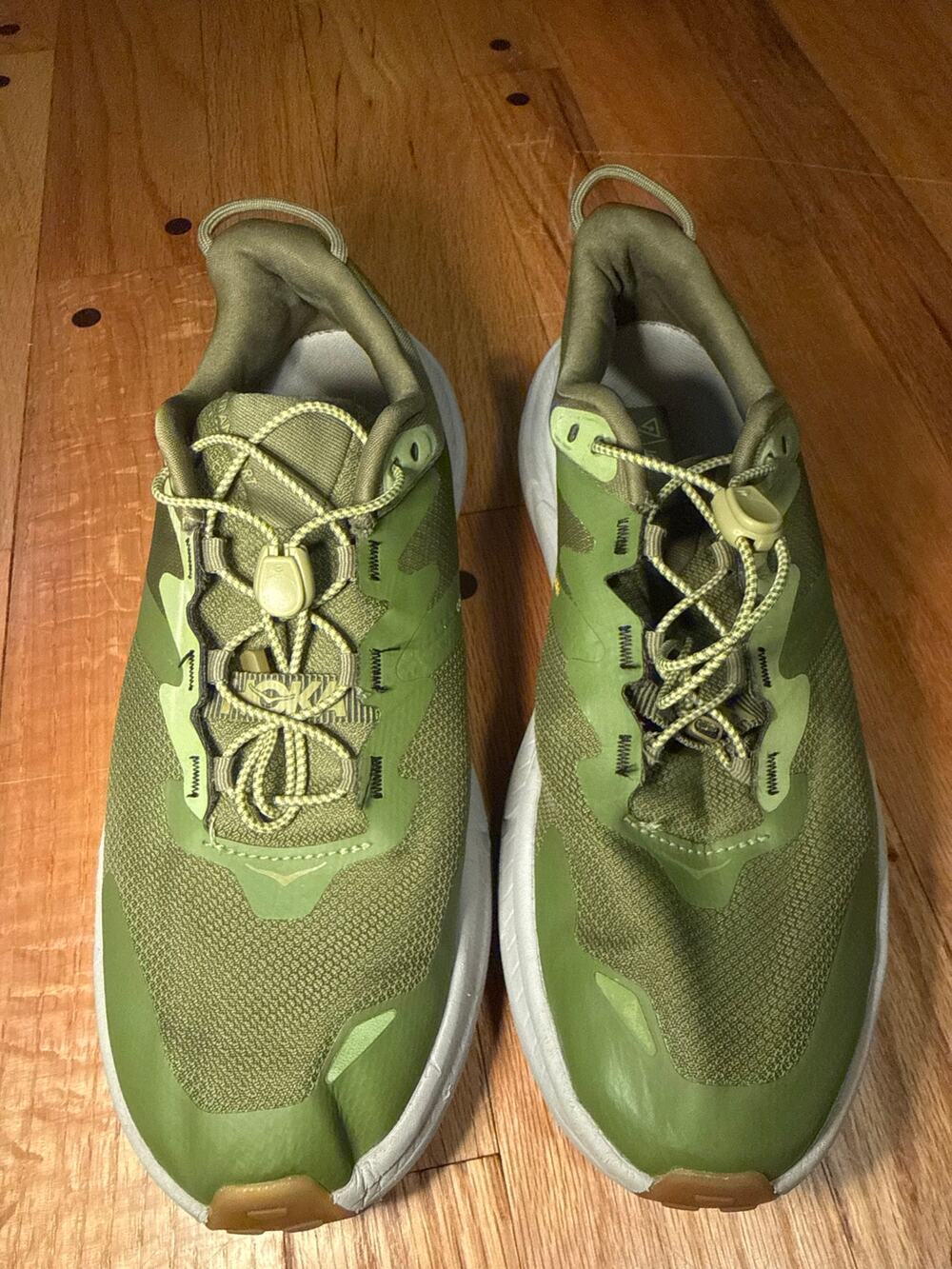 HOKA Transport Shoes Men’s 8.5 Olive Green Vibram Hiking Walking Sneakers